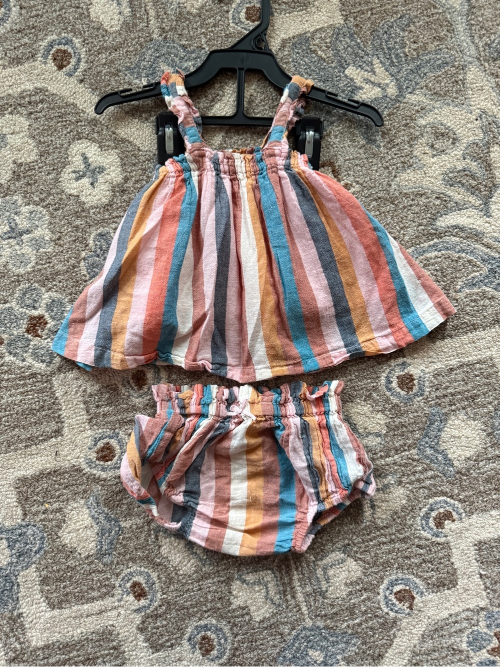 Striped Sleeveless Baby Set - Multicolor